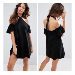 ASOS Cold-Shoulder Cotton Mini Halter SunDress